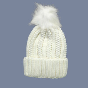 Women's Cable Knit Beanie with satin lining One Size